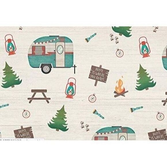Home Is Where You Roam 2pc Reversible Placemats Retro Camping Trailer Plastic - Picture 3 of 3